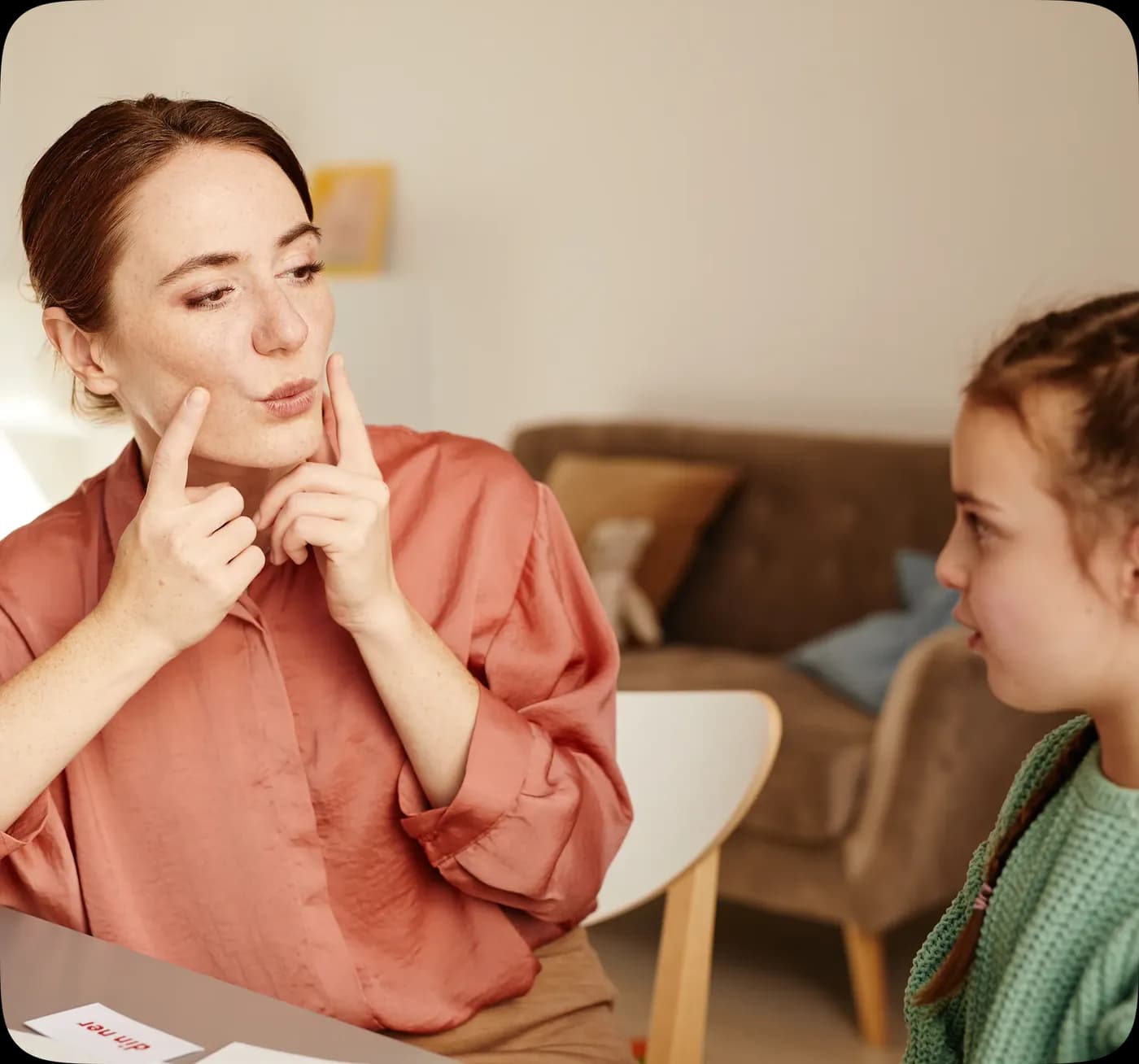 An ANSA Health clinician supporting a young student in a warm session at school
